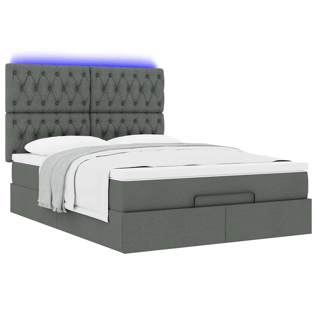 8721158489104_g_en_hd_4 vidaXL Ottoman Bed with Mattress & LEDs Dark Grey Queen Fabric - Image 6