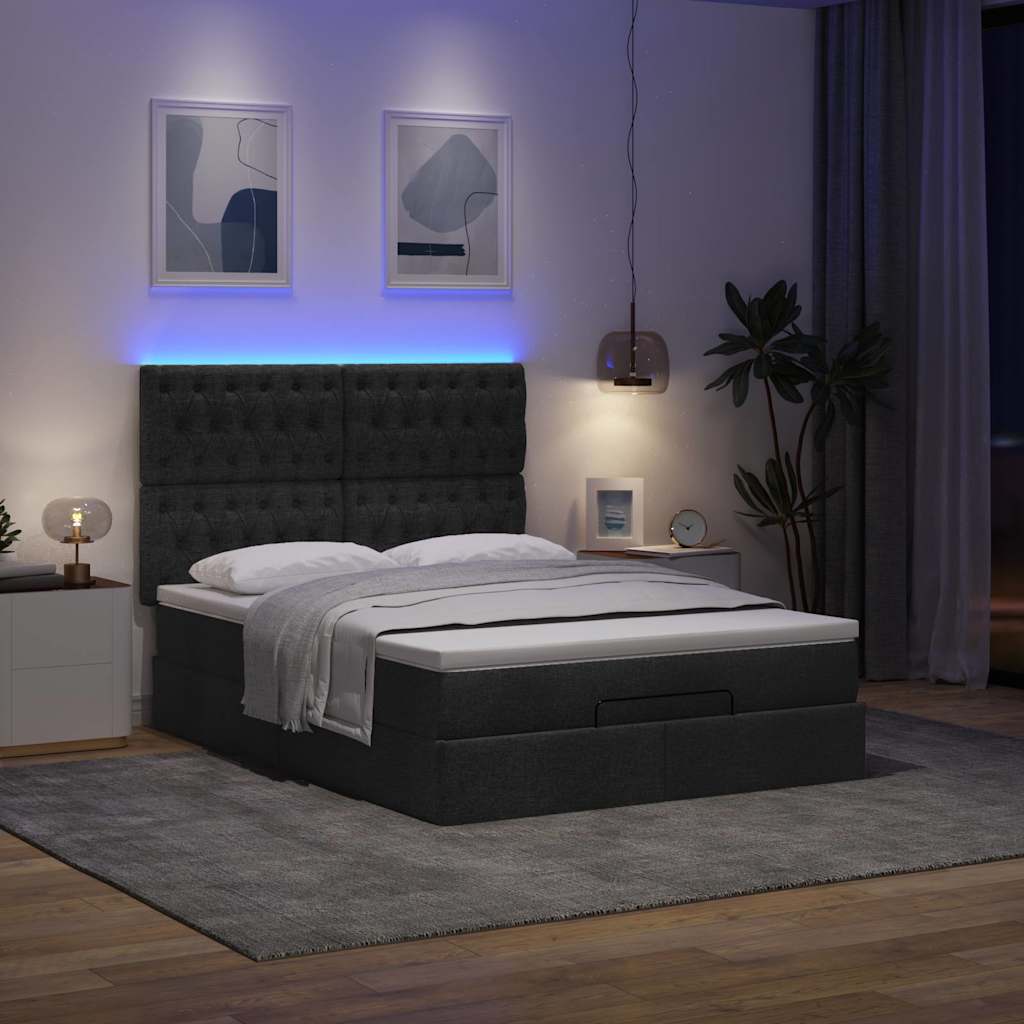 8721158489111_g_en_hd_1 vidaXL Ottoman Bed with Mattress & LEDs Black Queen Fabric - Image 3