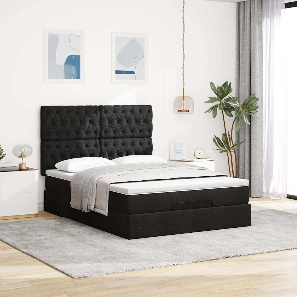 8721158489111_g_en_hd_2 vidaXL Ottoman Bed with Mattress & LEDs Black Queen Fabric - Image 4