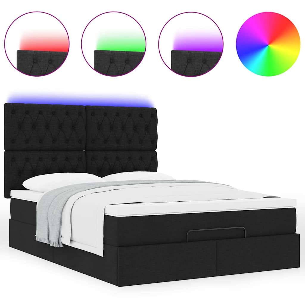 8721158489111_g_en_hd_3 vidaXL Ottoman Bed with Mattress & LEDs Black Queen Fabric - Image 5