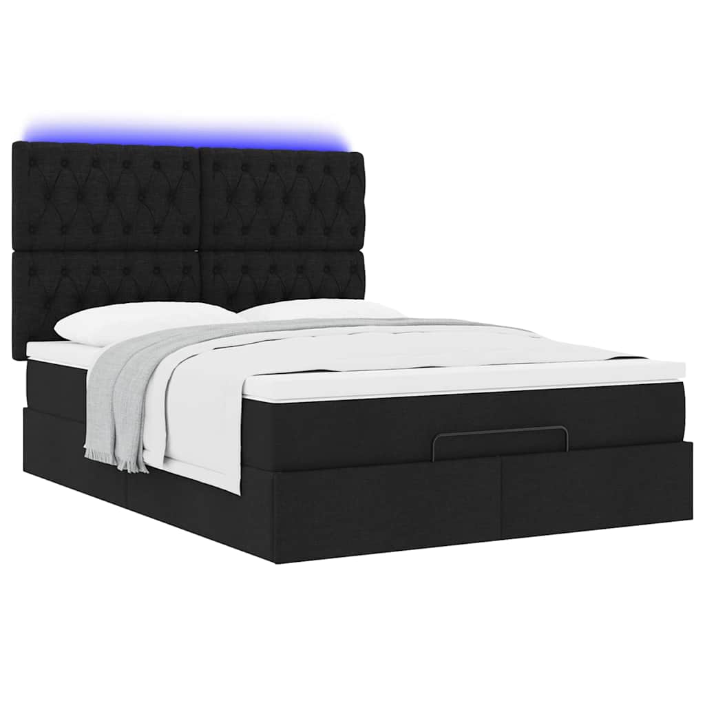8721158489111_g_en_hd_4 vidaXL Ottoman Bed with Mattress & LEDs Black Queen Fabric - Image 6