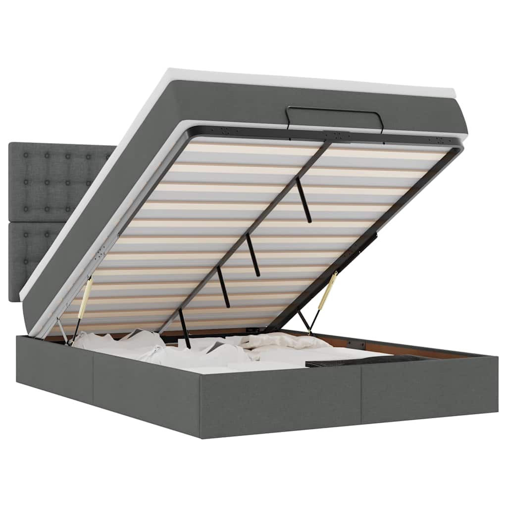 8721158489937_a_en_hd_1 vidaXL Ottoman Bed with Mattress & LEDs Dark Grey Queen Fabric - Image 2