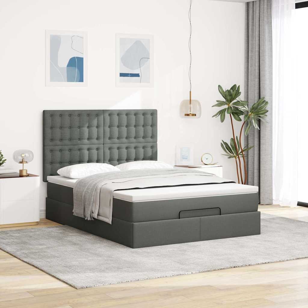 8721158489937_g_en_hd_2 vidaXL Ottoman Bed with Mattress & LEDs Dark Grey Queen Fabric - Image 4
