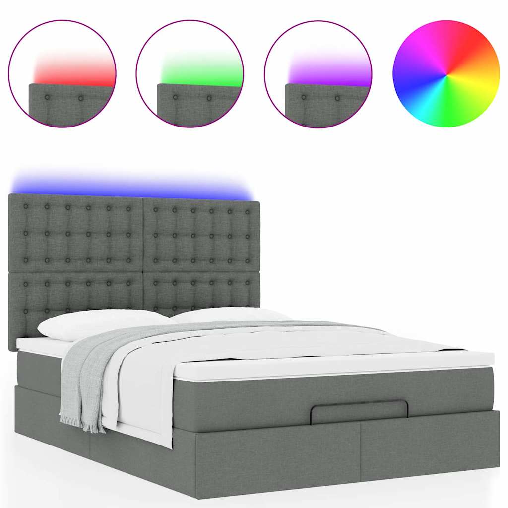 8721158489937_g_en_hd_3 vidaXL Ottoman Bed with Mattress & LEDs Dark Grey Queen Fabric - Image 5