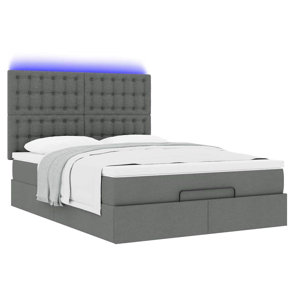 8721158489937_g_en_hd_4 vidaXL Ottoman Bed with Mattress & LEDs Dark Grey Queen Fabric - Image 6