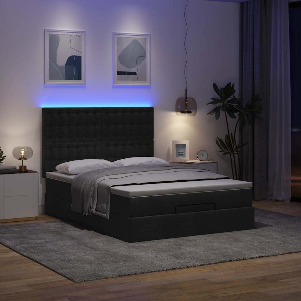 8721158489944_g_en_hd_1 vidaXL Ottoman Bed with Mattress & LEDs Black Queen Fabric - Image 3