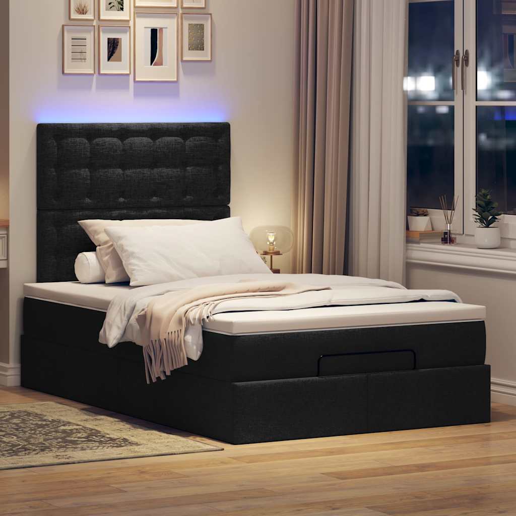 8721158489968_g_en_hd_1 vidaXL Ottoman Bed with Mattress & LEDs Black King Single Fabric - Image 3
