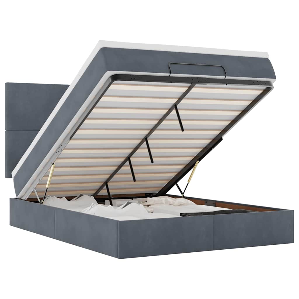 8721158490636_a_en_hd_1 vidaXL Ottoman Bed with Mattresses & LEDs Dark Grey Double Velvet - Image 2