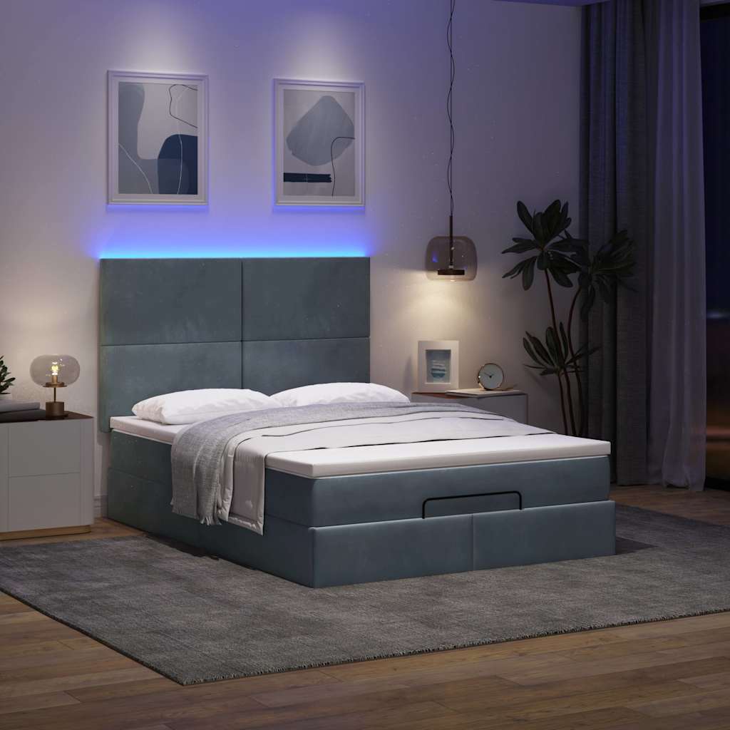 8721158490636_g_en_hd_1 vidaXL Ottoman Bed with Mattresses & LEDs Dark Grey Double Velvet - Image 3