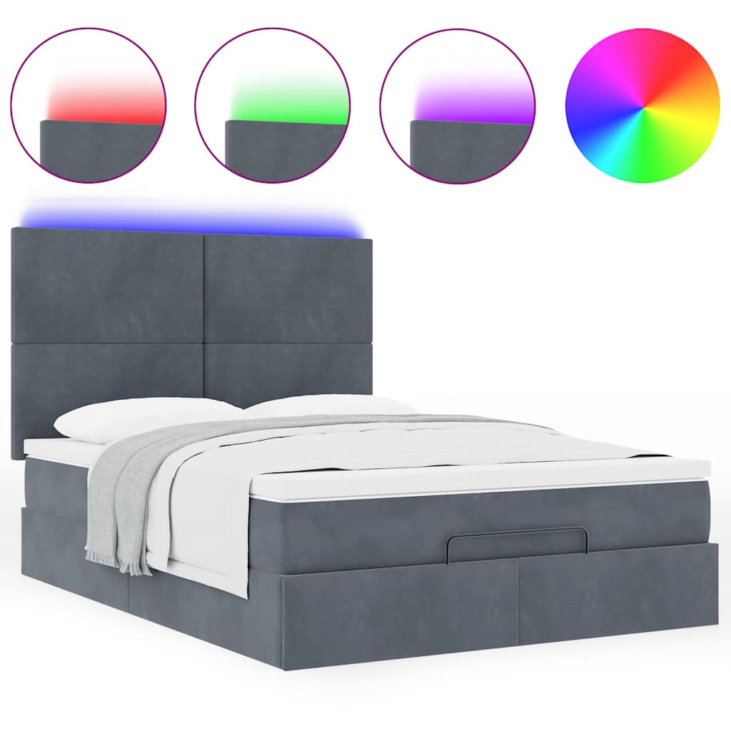 8721158490650_g_en_hd_3 vidaXL Ottoman Bed with Mattresses & LEDs Dark Grey Queen Velvet - Image 5