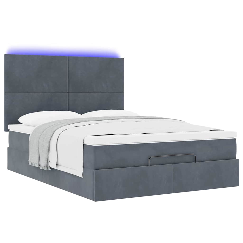 8721158490650_g_en_hd_4 vidaXL Ottoman Bed with Mattresses & LEDs Dark Grey Queen Velvet - Image 6