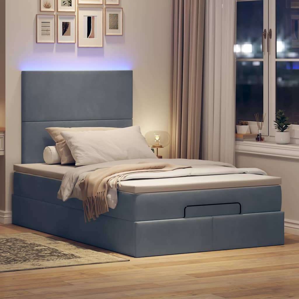 8721158490674_g_en_hd_1 vidaXL Ottoman Bed with Mattresses & LEDs Dark Grey King Single Velvet - Image 3