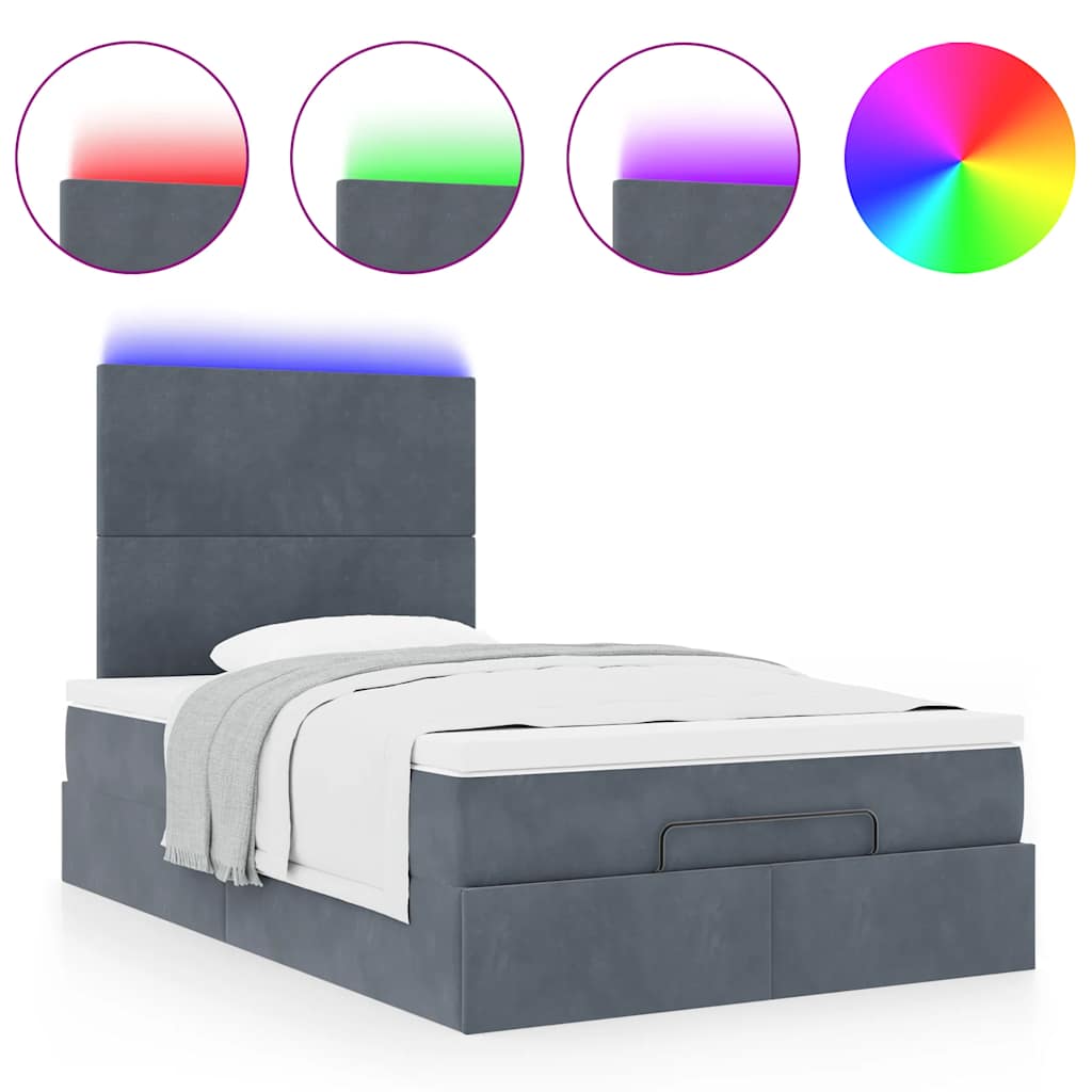 8721158490674_g_en_hd_3 vidaXL Ottoman Bed with Mattresses & LEDs Dark Grey King Single Velvet - Image 5