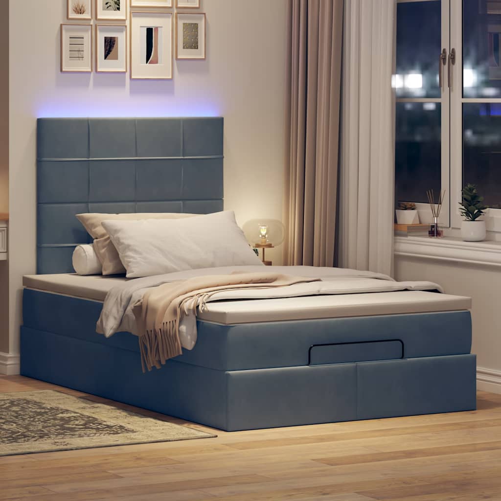8721158491398_g_en_hd_1 vidaXL Ottoman Bed with Mattresses & LEDs Dark Grey King Single Velvet - Image 3