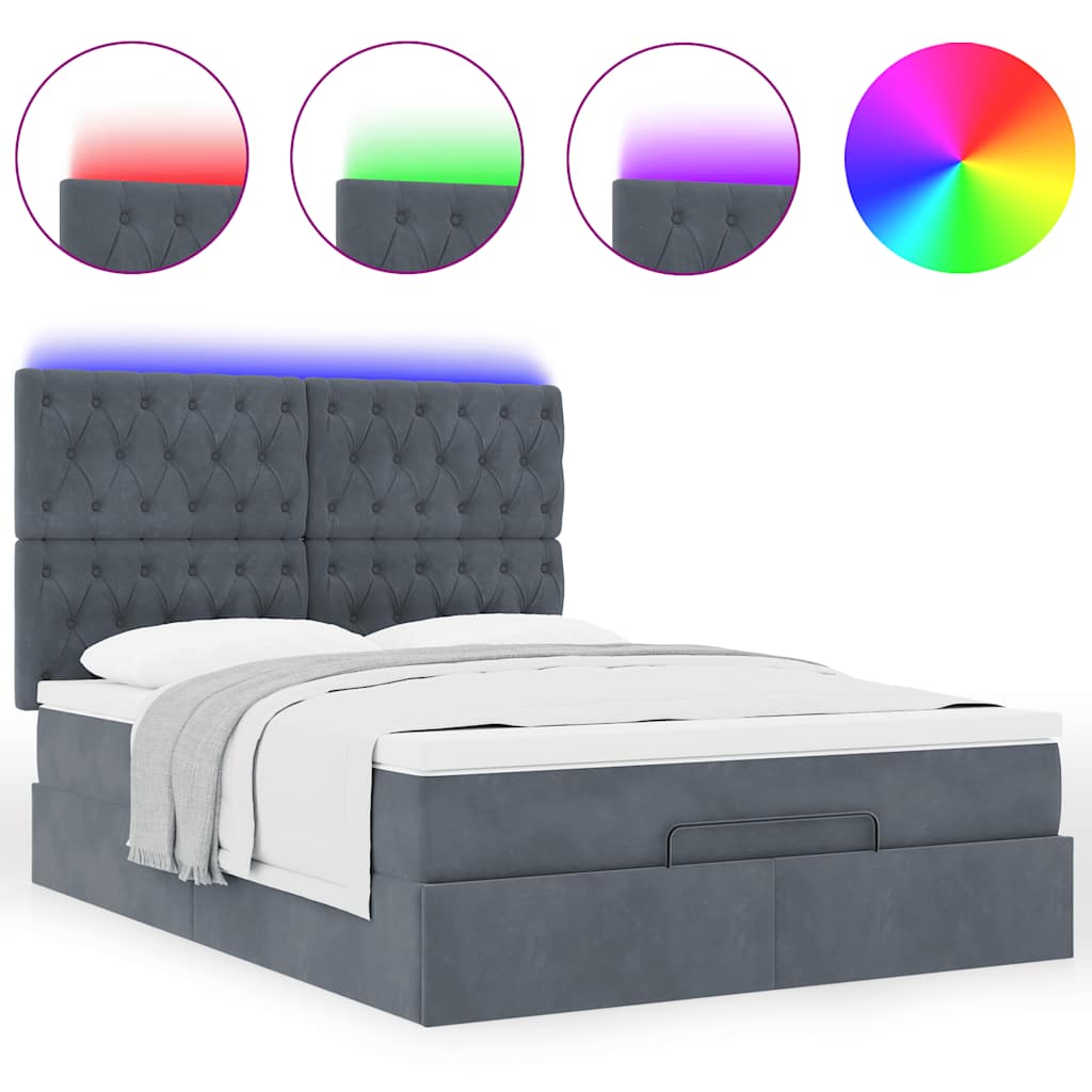 8721158492098_g_en_hd_3 vidaXL Ottoman Bed with Mattresses & LEDs Dark Grey Queen Velvet - Image 5