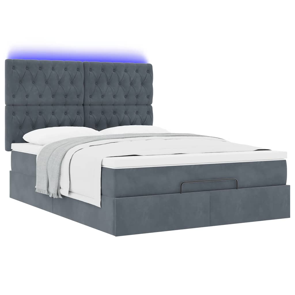 8721158492098_g_en_hd_4 vidaXL Ottoman Bed with Mattresses & LEDs Dark Grey Queen Velvet - Image 6