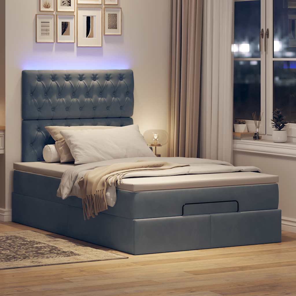8721158492111_g_en_hd_1 vidaXL Ottoman Bed with Mattresses & LEDs Dark Grey King Single Velvet - Image 3
