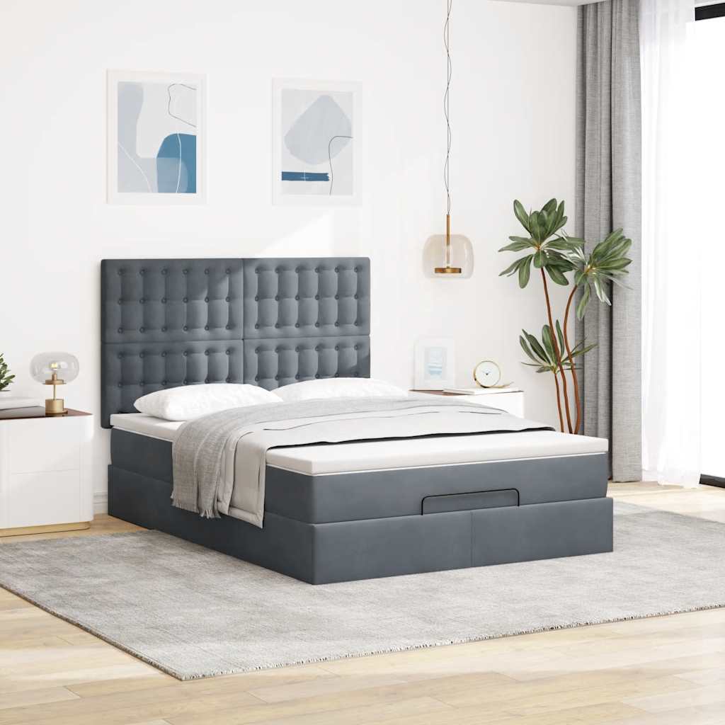 8721158492814_g_en_hd_2 vidaXL Ottoman Bed with Mattresses & LEDs Dark Grey Queen Velvet - Image 3