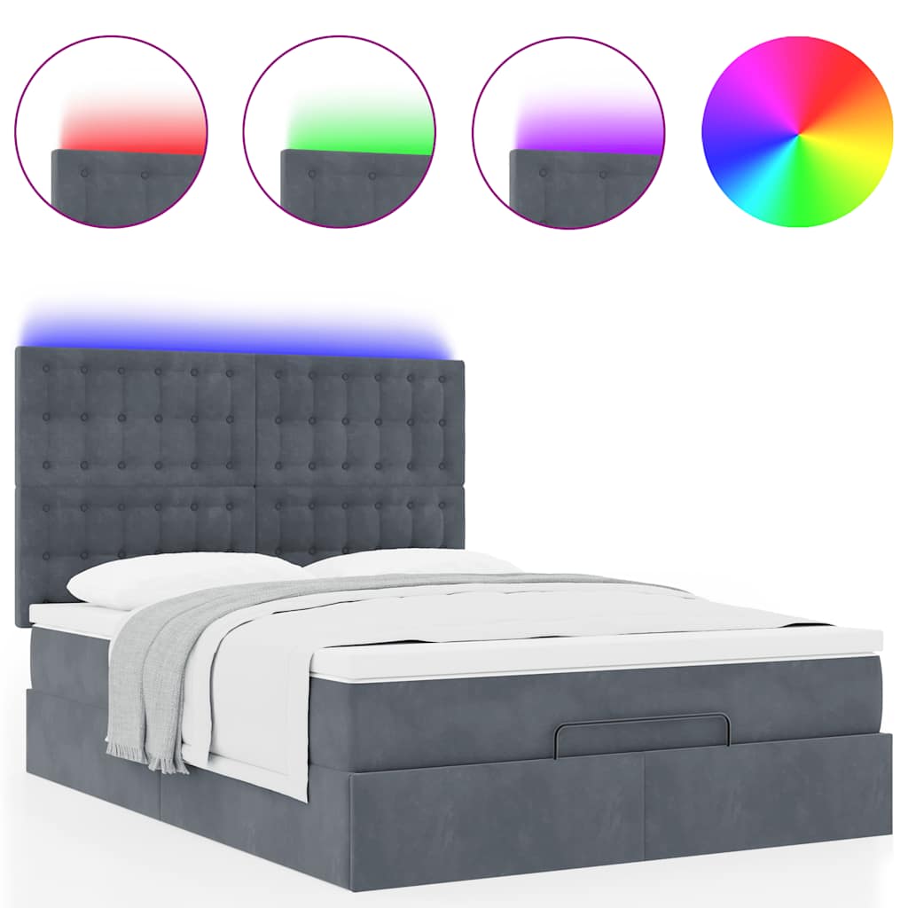 8721158492814_g_en_hd_3 vidaXL Ottoman Bed with Mattresses & LEDs Dark Grey Queen Velvet - Image 4