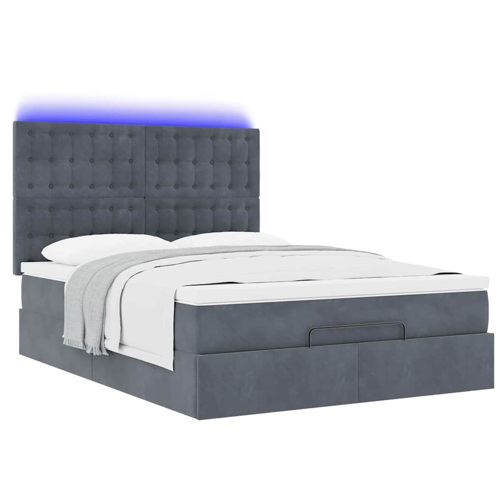 8721158492814_g_en_hd_4 vidaXL Ottoman Bed with Mattresses & LEDs Dark Grey Queen Velvet - Image 5