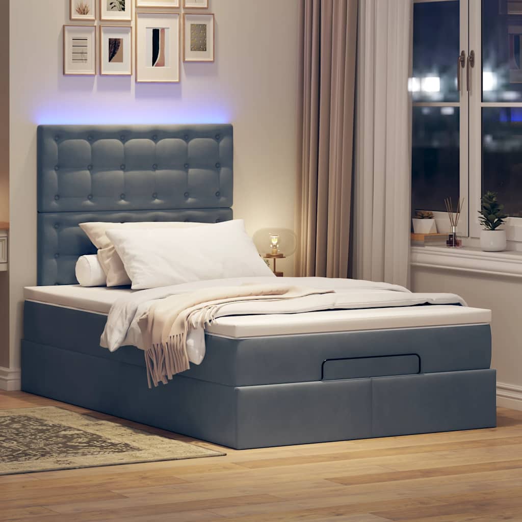 8721158492838_g_en_hd_1 vidaXL Ottoman Bed with Mattresses & LEDs Dark Grey King Single Velvet - Image 3