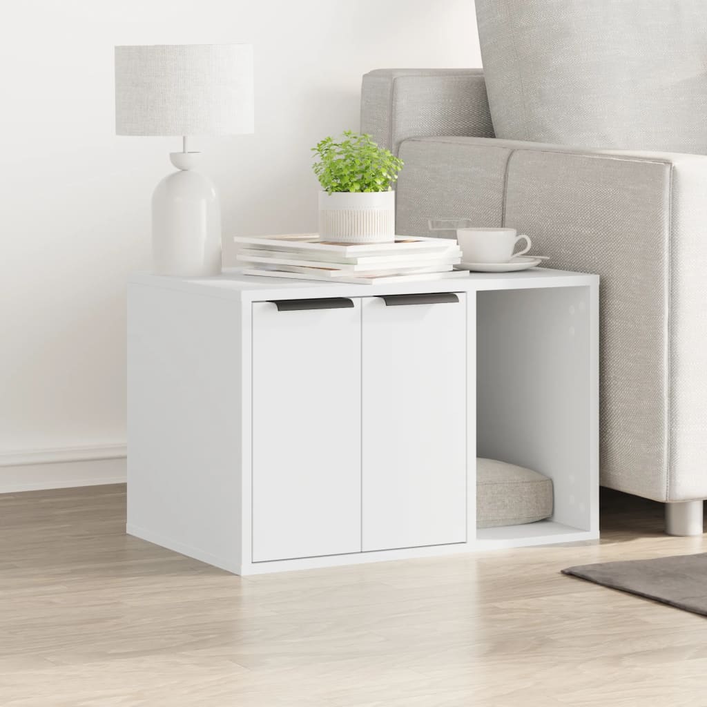 8721158499547_g_en_hd_1 vidaXL Cat Litter Box Enclosure White 60x40x40 cm Engineered Wood - Image 3