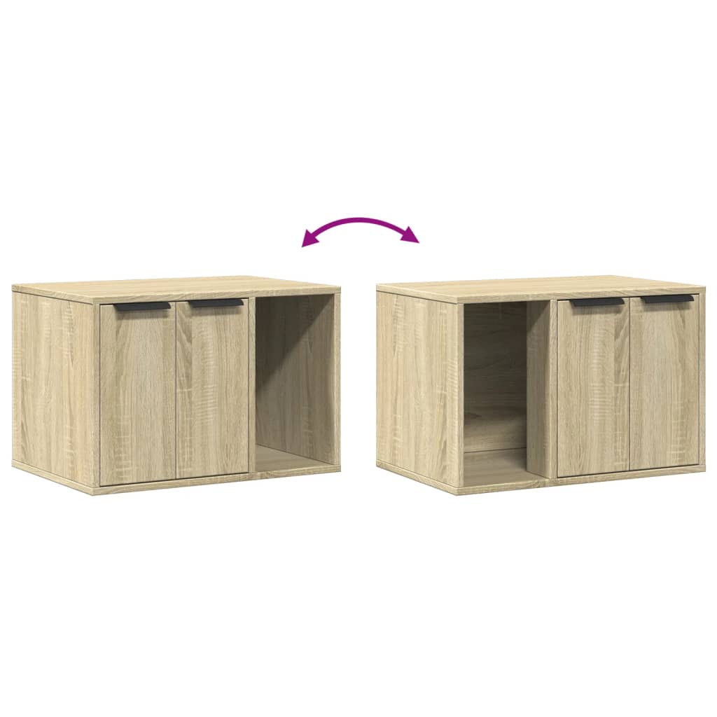 8721158499561_g_en_hd_6 vidaXL Cat Litter Box Enclosure Sonoma Oak 60x40x40 cm Engineered Wood - Image 8