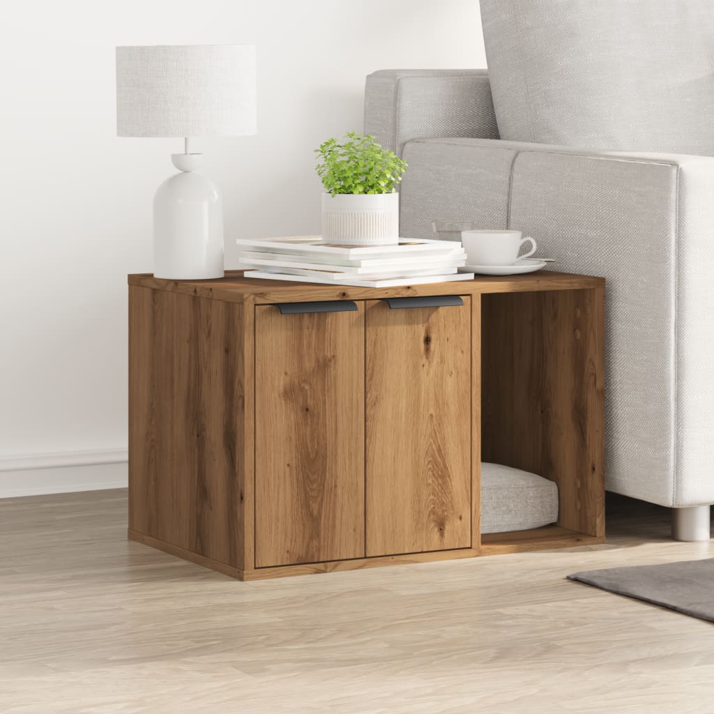 8721158499622_g_en_hd_1 vidaXL Cat Litter Box Enclosure Artisian Oak 60x40x40 cm Engineered Wood - Image 3