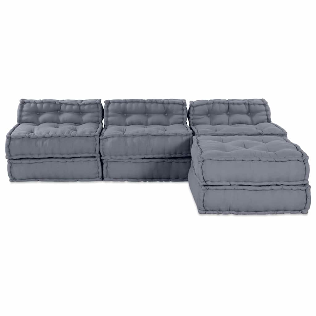 8721158509048_wbg-fr_en_hd_7 vidaXL Cushion 4 pcs Grey 70 x 70 x 54 cm Polyester - Image 7