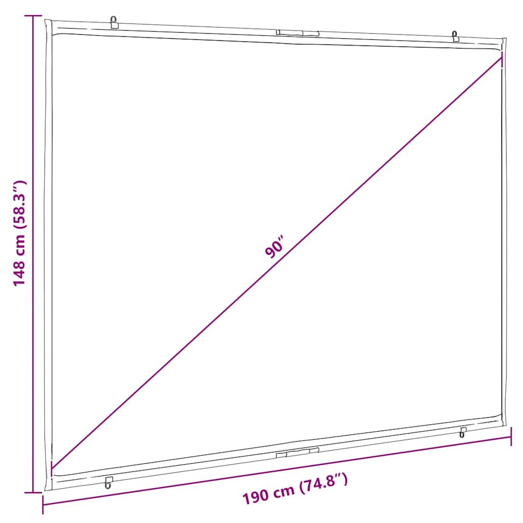 8721158509796_g_en_hd_6 vidaXL Projection Screen Wall-Hanging 90 Inch 4:3 - Image 7