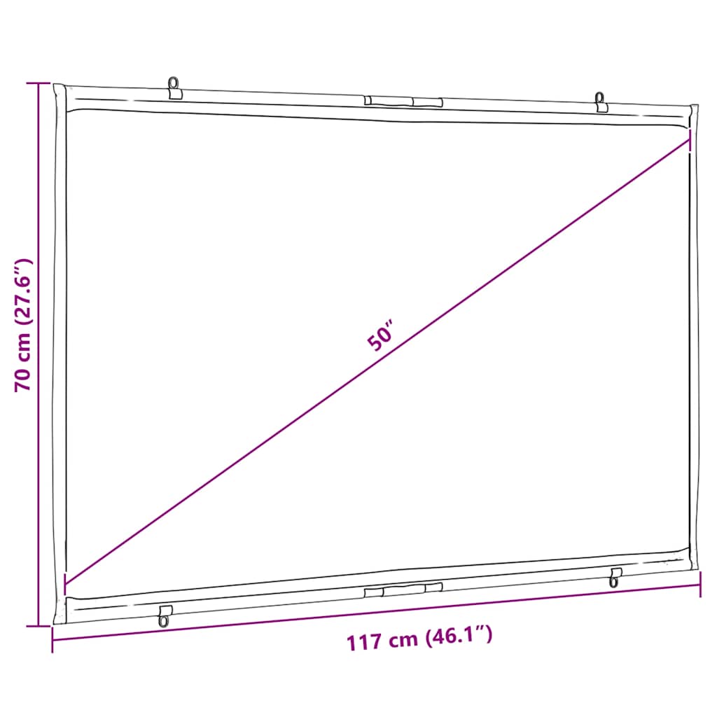 8721158509819_g_en_hd_6 vidaXL Projection Screen Wall-Hanging 50 Inch 16:9 - Image 7