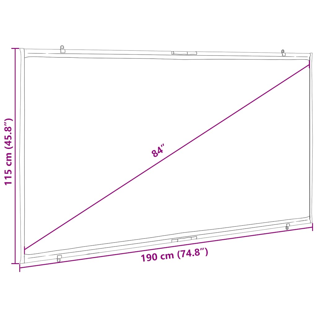 8721158509840_g_en_hd_6 vidaXL Projection Screen Wall-Hanging 84 Inch 16:9 - Image 7