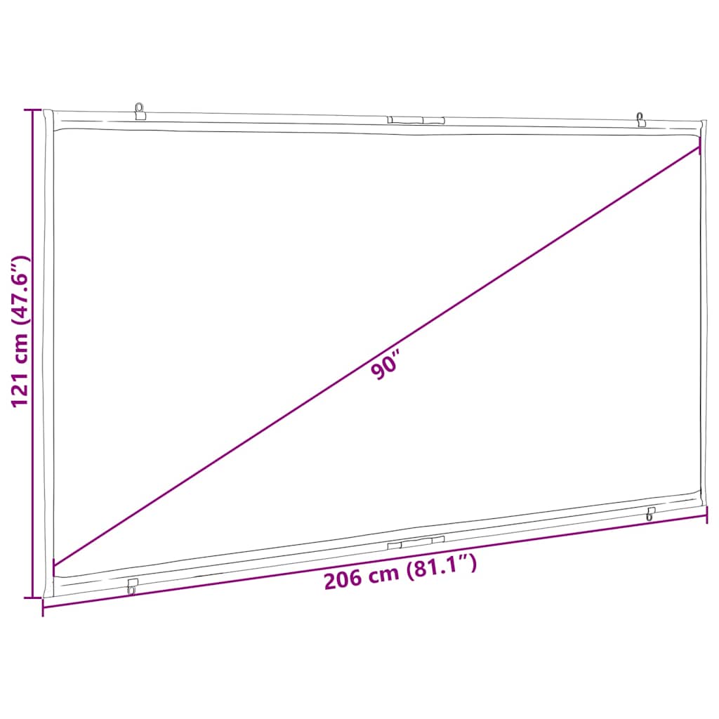 8721158509857_g_en_hd_6 vidaXL Projection Screen Wall-Hanging 90 Inch 16:9 - Image 7