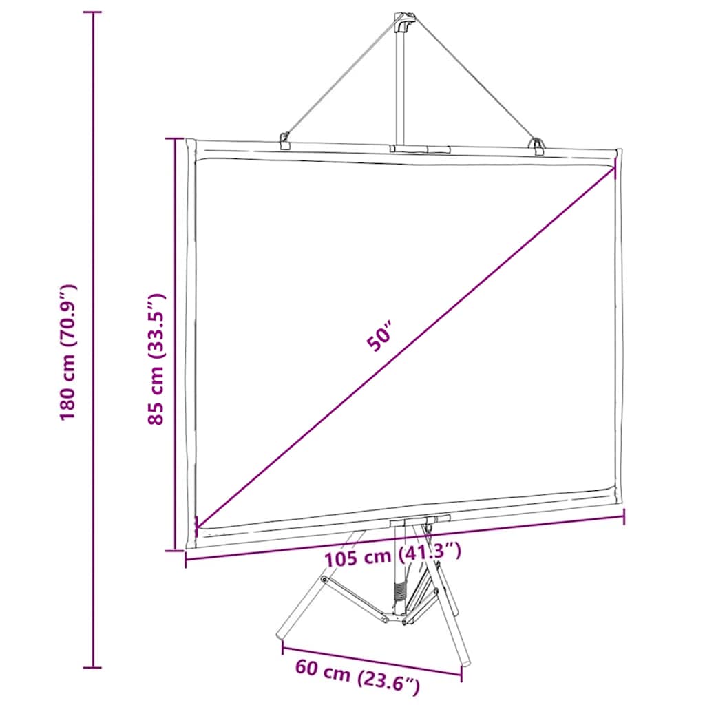 8721158509932_g_en_hd_11 vidaXL Projection Screen with Tripod 50 Inch 4:3 - Image 12
