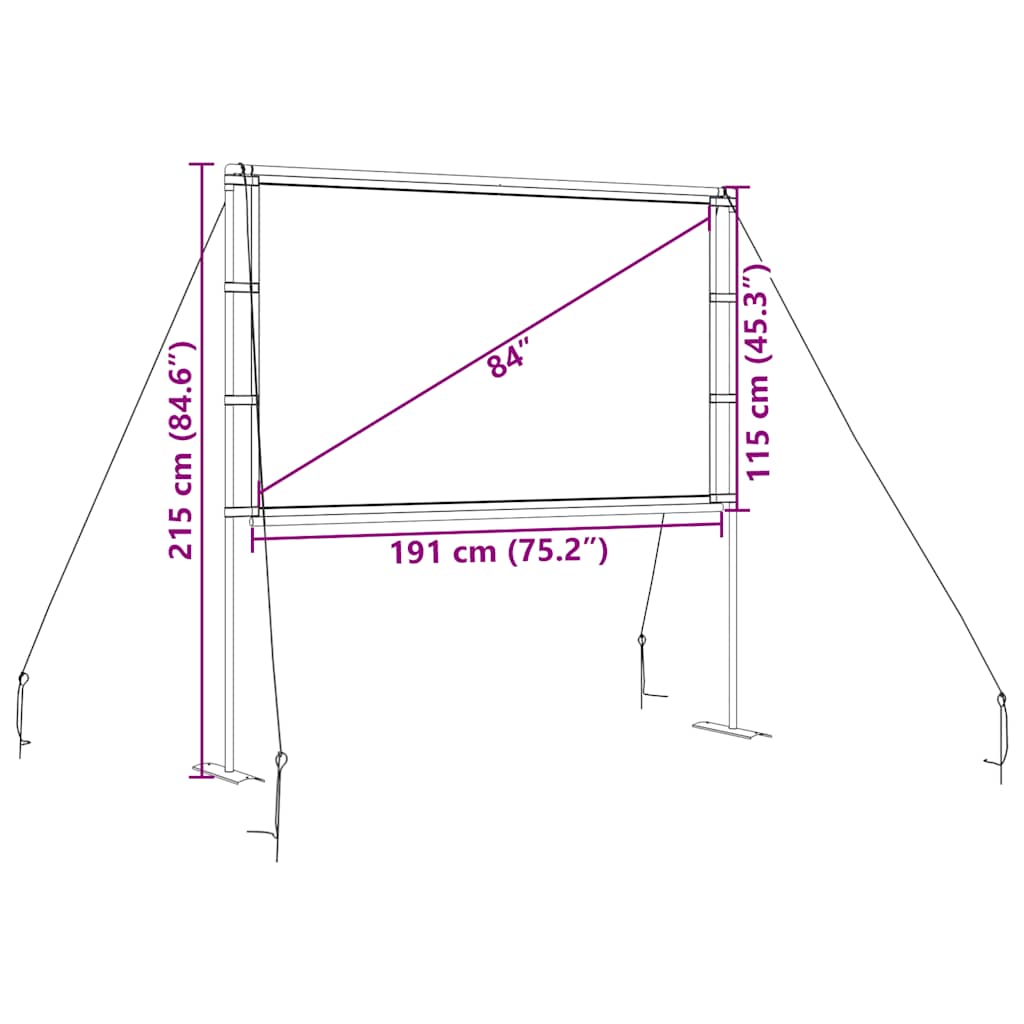 8721158510020_g_en_hd_7 vidaXL Projection Screen with Stands 84 Inch 16:9 - Image 8