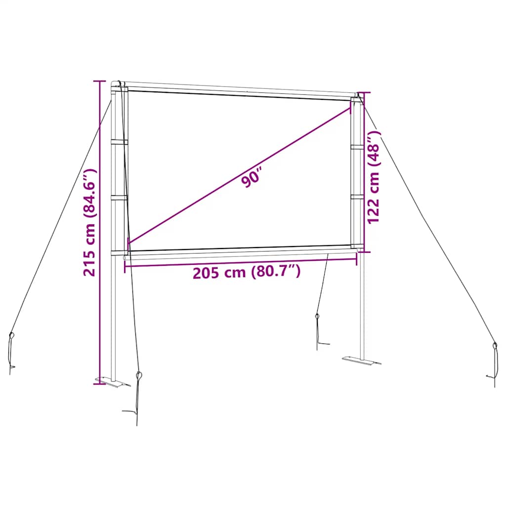 8721158510037_g_en_hd_7 vidaXL Projection Screen with Stands 90 Inch 16:9 - Image 8