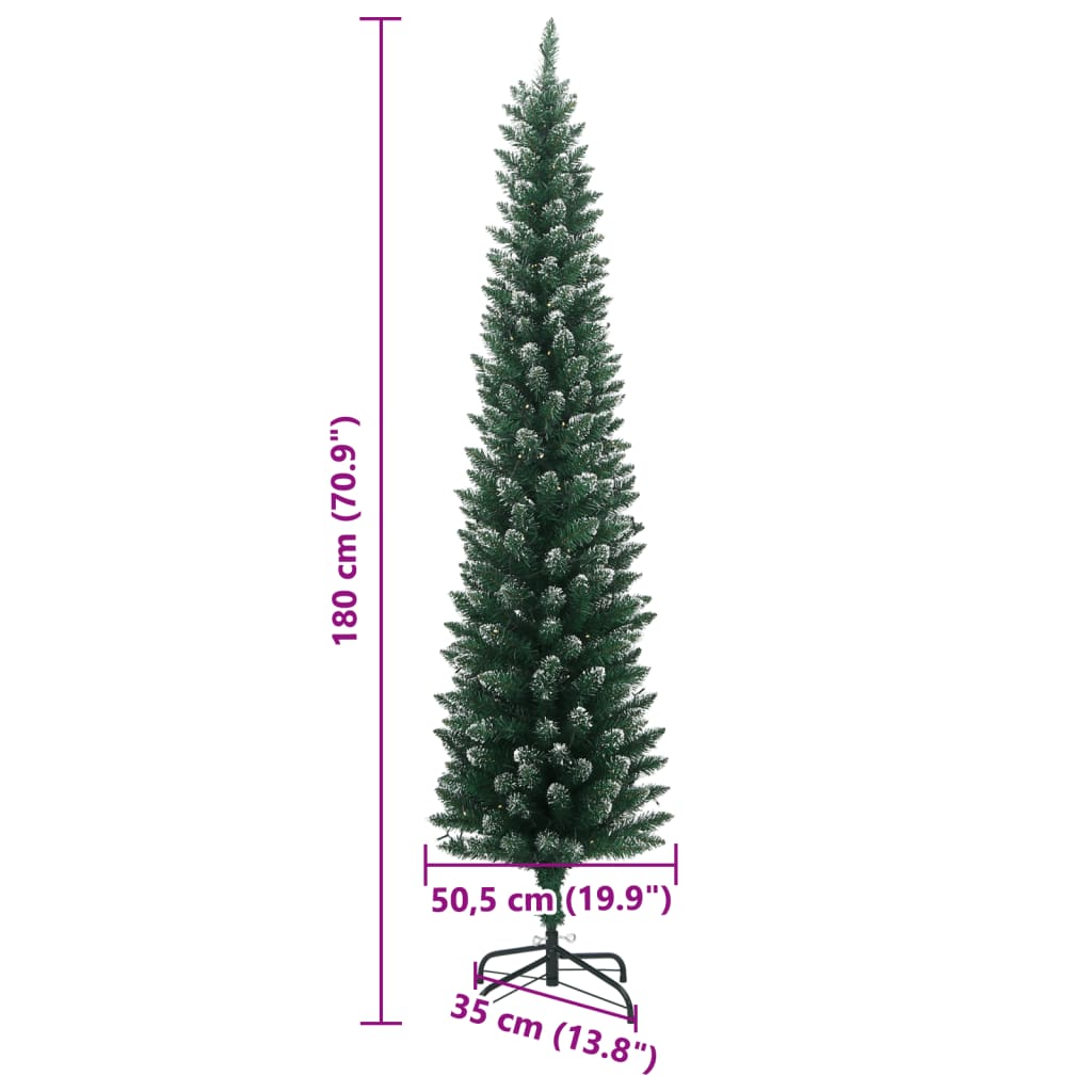 8721158512222_g_en_hd_11 vidaXL Artificial Slim Christmas Tree 300 LEDs 180 cm - Image 12