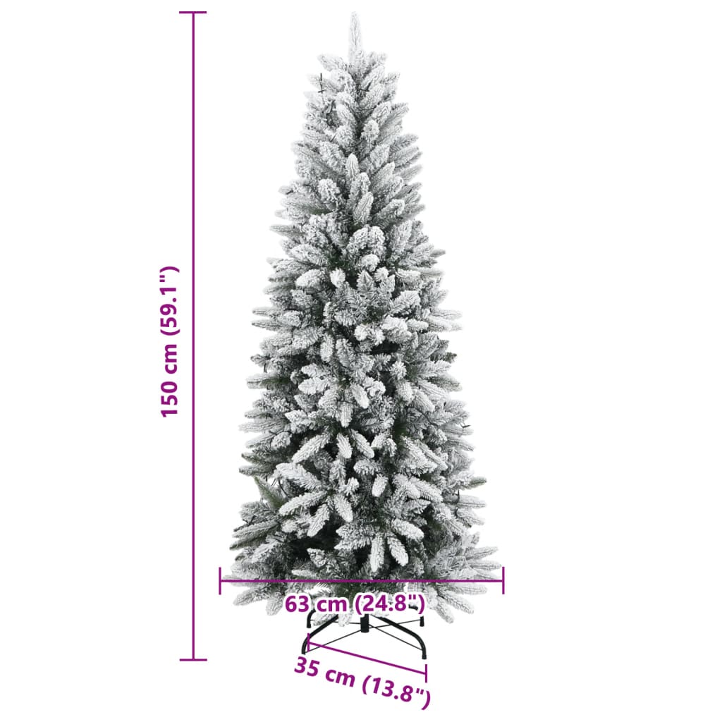 8721158512260_g_en_hd_10 vidaXL Artificial Christmas Tree 150 LEDs and Flocked Snow 150 cm - Image 11