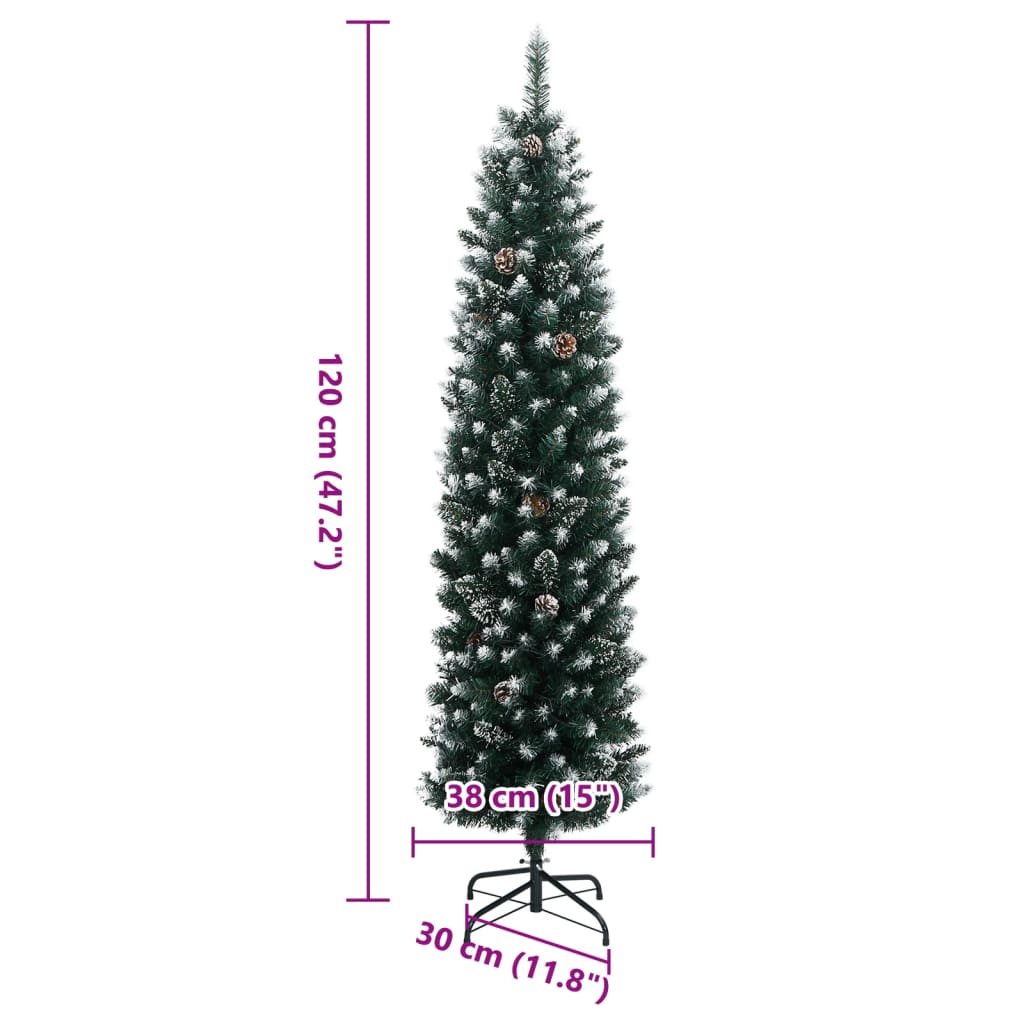 8721158512406_g_en_hd_11 vidaXL Artificial Slim Christmas Tree 150 LEDs 120 cm - Image 12