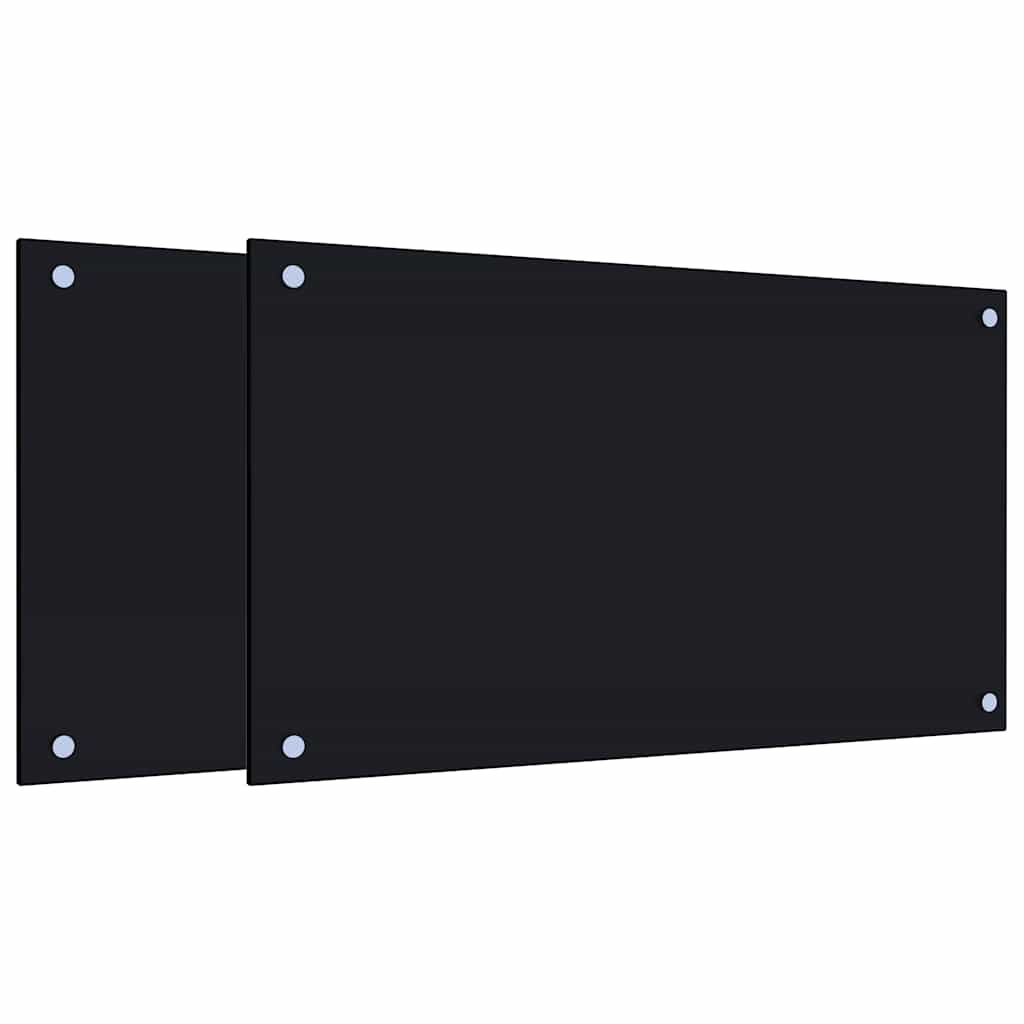 8721158512574_a_en_hd_1 vidaXL Kitchen Backsplashes 2 pcs Black 70x40 cm Tempered Glass - Image 2
