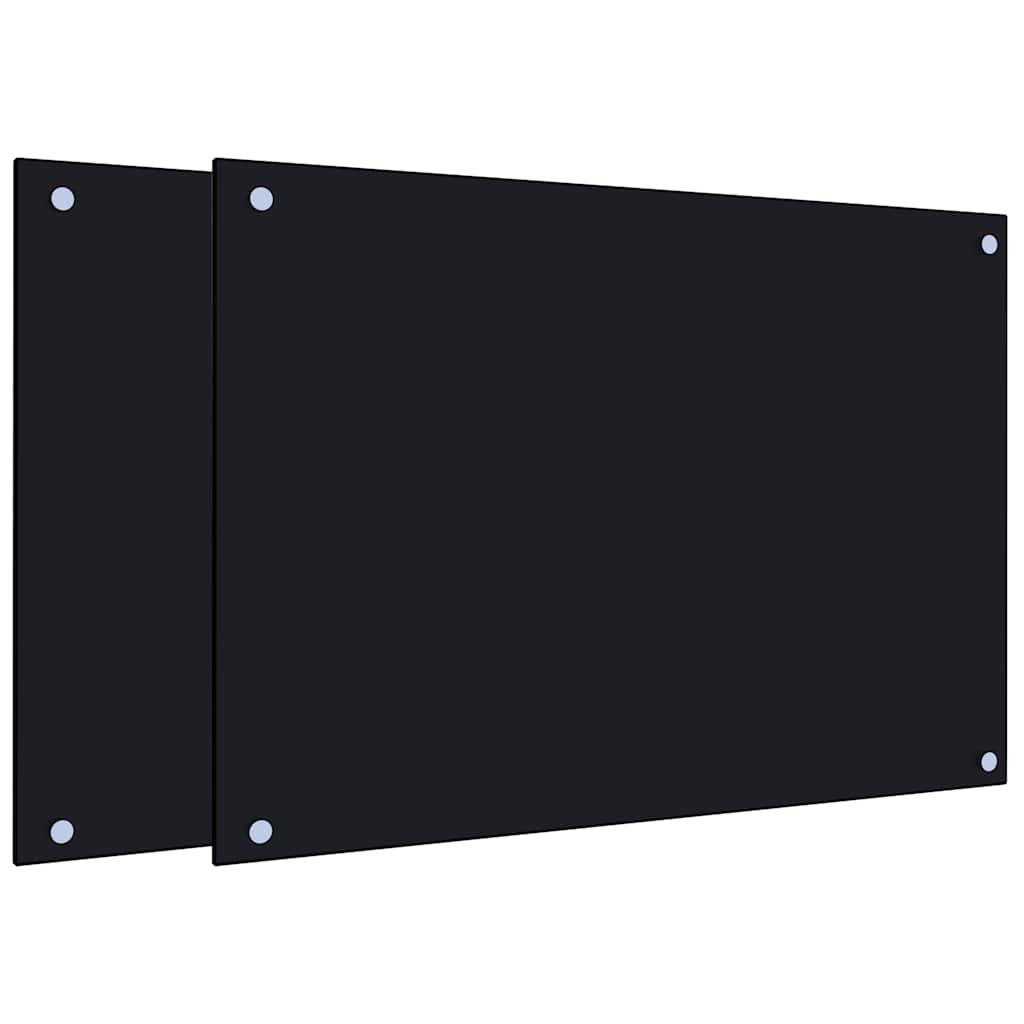8721158512581_a_en_hd_1 vidaXL Kitchen Backsplashes 2 pcs Black 70x50 cm Tempered Glass - Image 2