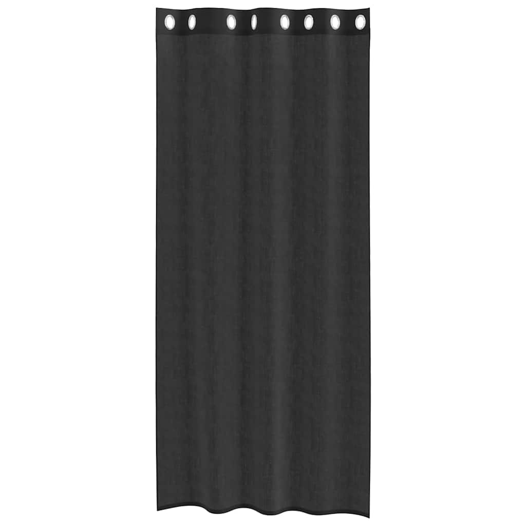 8721158550781_g_en_hd_2 vidaXL Voile Curtains with Grommets 2 pcs Black 140x245 cm - Image 4