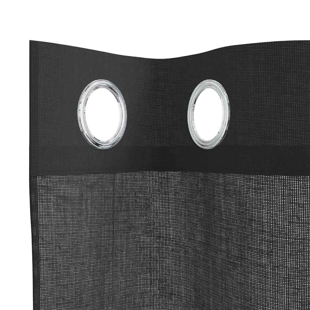 8721158550781_g_en_hd_3 vidaXL Voile Curtains with Grommets 2 pcs Black 140x245 cm - Image 5
