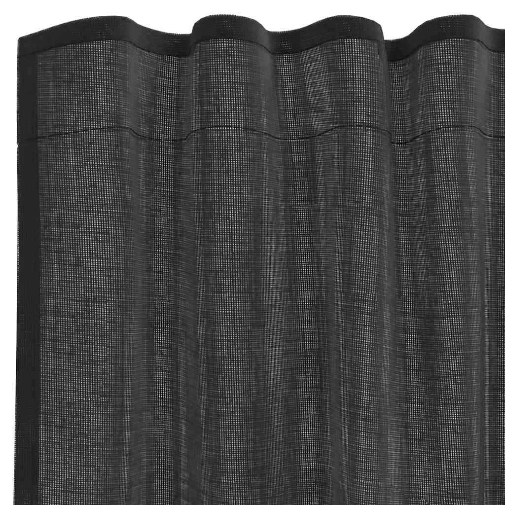 8721158551856_g_en_hd_3 vidaXL Voile Curtains with Rod Pockets 2 pcs Black - Image 5