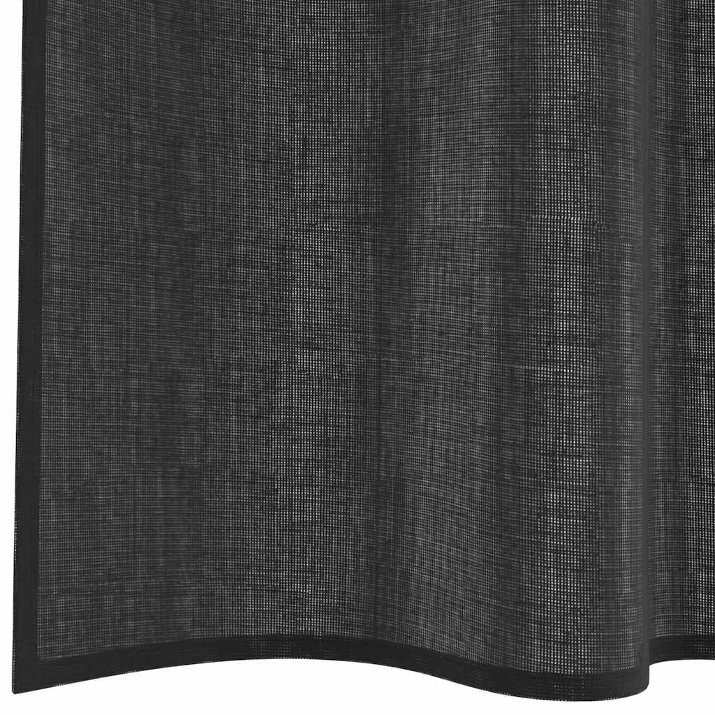 8721158551856_g_en_hd_4 vidaXL Voile Curtains with Rod Pockets 2 pcs Black - Image 6
