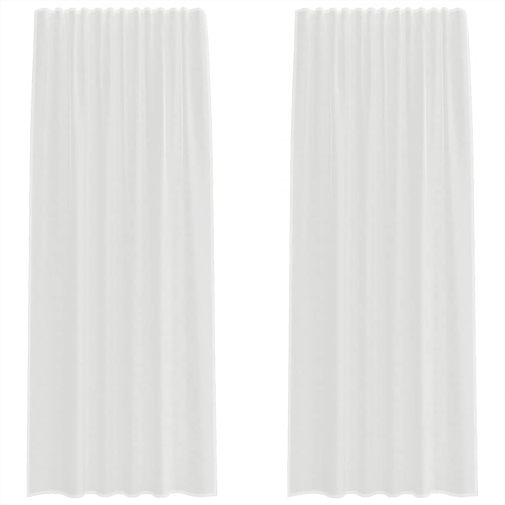 8721158552600_a_en_hd_1 vidaXL Voile Curtains with Rod Pockets 2 pcs White - Image 2