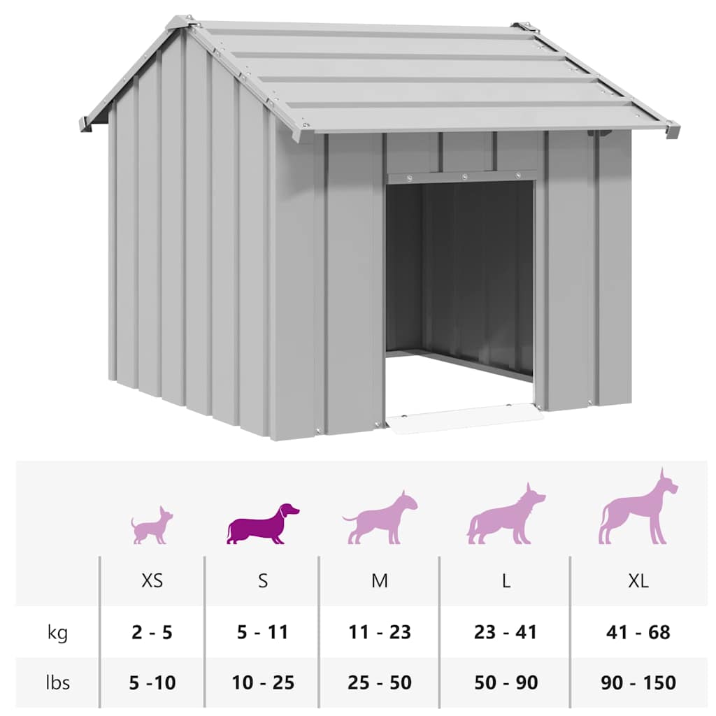 8721158571779_g_en_hd_7 vidaXL Dog House with Roof 85x107x81 cm Galvanised Steel - Image 8