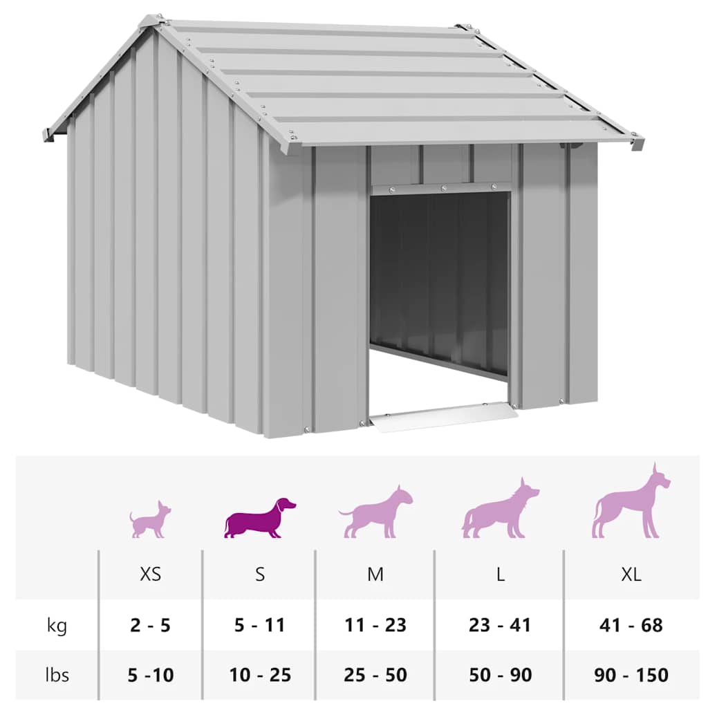 8721158571793_g_en_hd_7 vidaXL Dog House with Roof 83x130x85 cm Galvanised Steel - Image 8