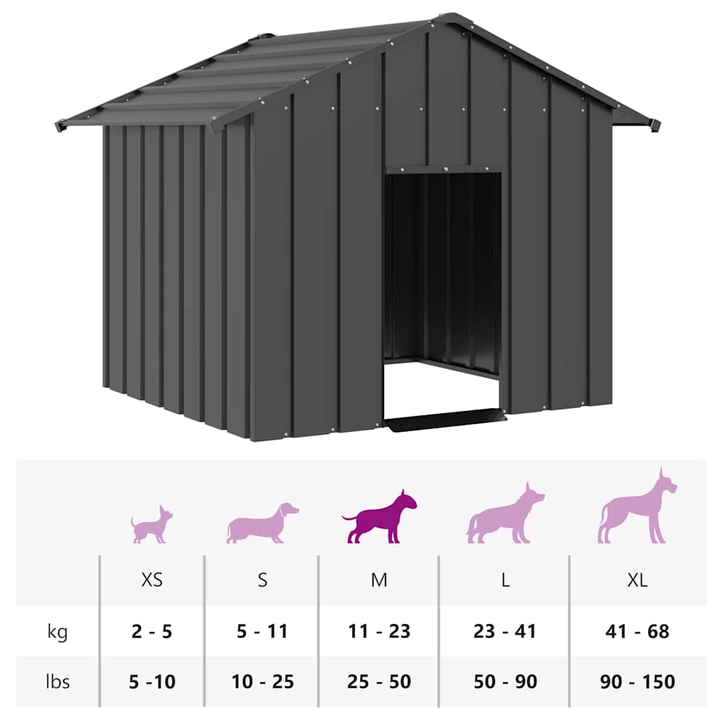 8721158571809_g_en_hd_7 vidaXL Dog House with Roof 131x101x102 cm Galvanised Steel - Image 8
