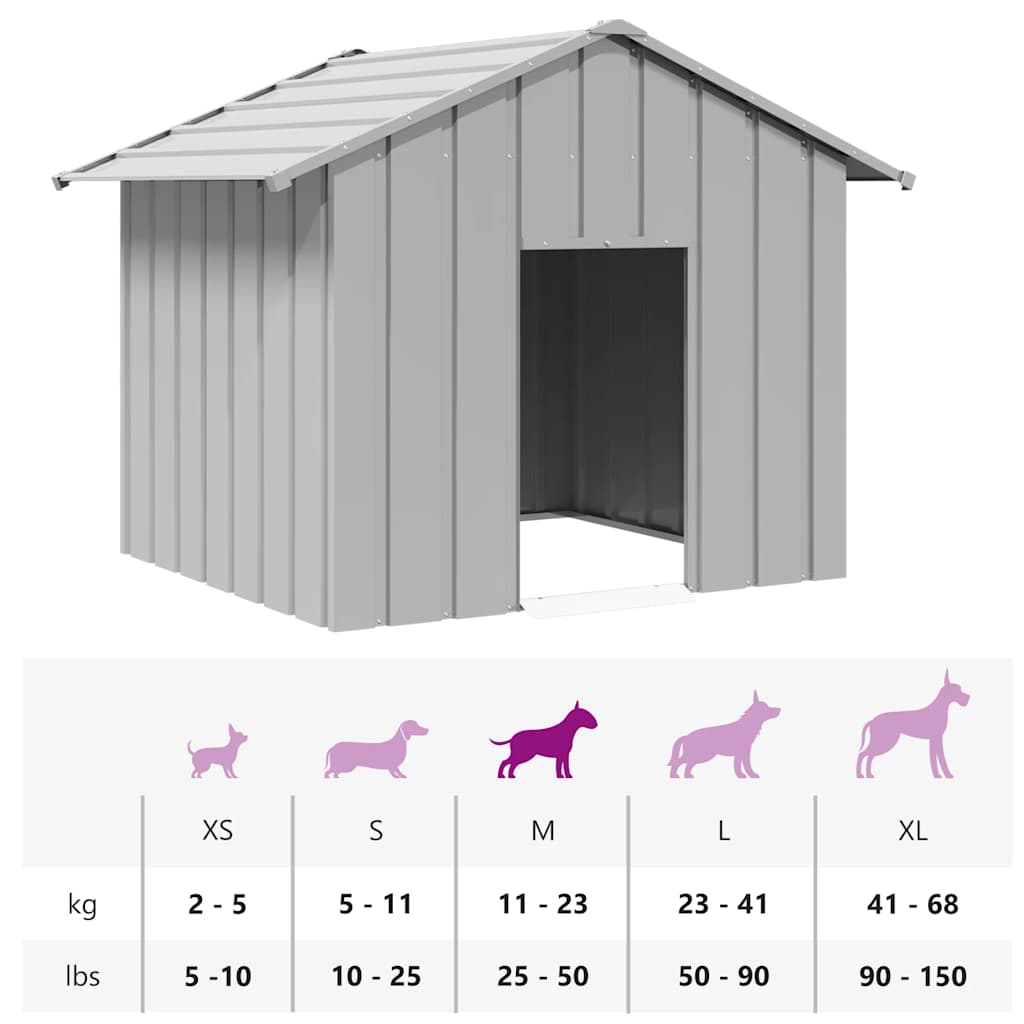 8721158571816_g_en_hd_7 vidaXL Dog House with Roof 131x101x102 cm Galvanised Steel - Image 8